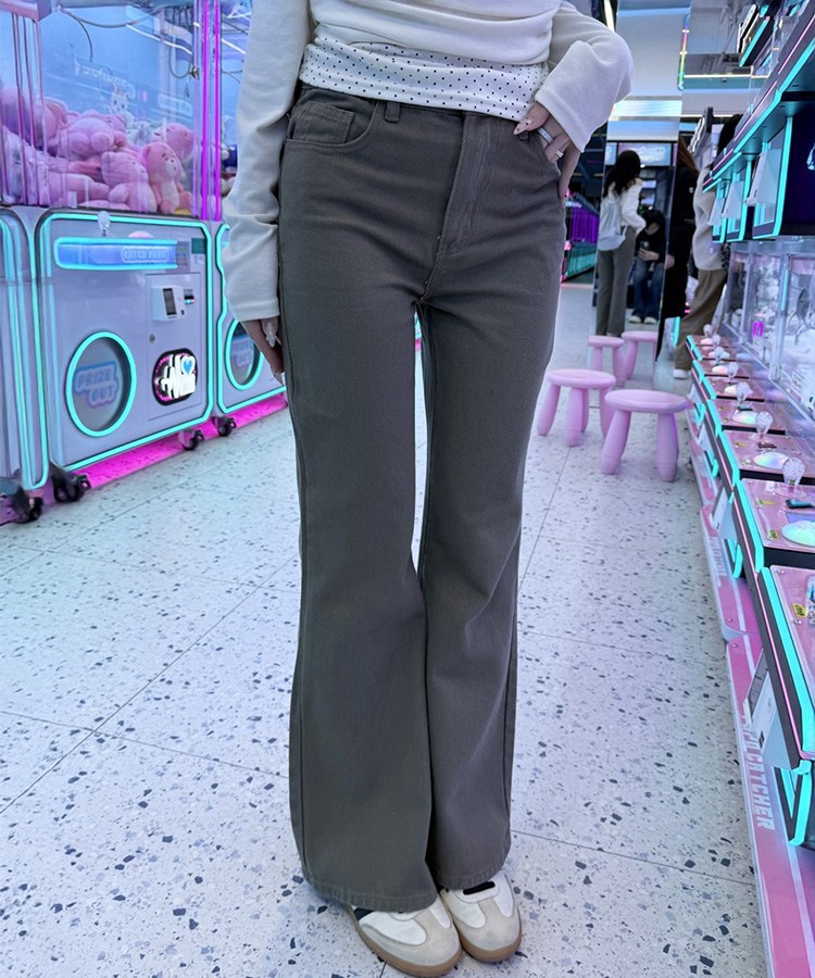 【길이별】캐주얼 부츠컷 팬츠 카키